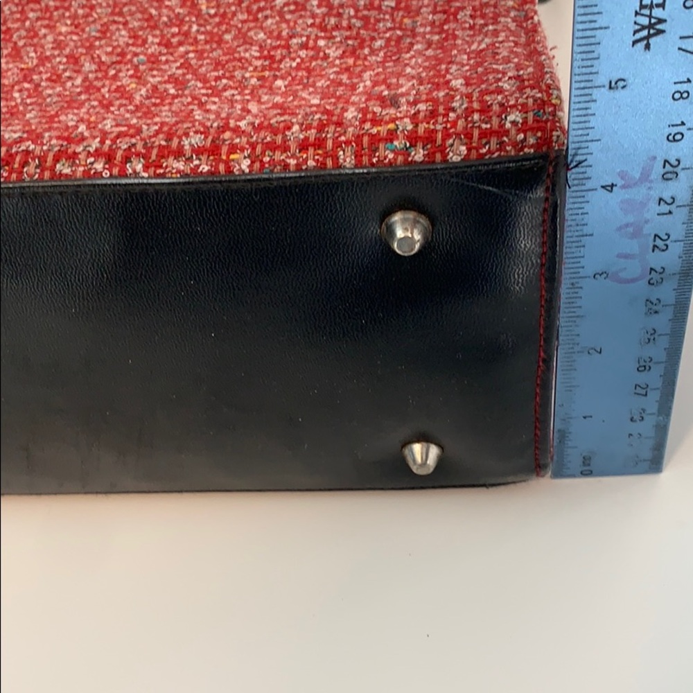 Red Patterned Structured Purse. - image 7